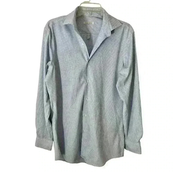 Perry Ellis Men's Blue Geo print Long Sleeve Button down Shirt Size Medium - Picture 1 of 6